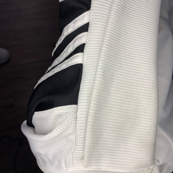 Adidas White Sporty Jacket with Black Trim Ladies Sz M - Picture 8 of 8